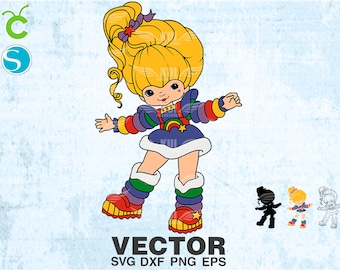 vector Rainbow Brite SVG png dxf eps, design for printing or cutting, vintage sublimation