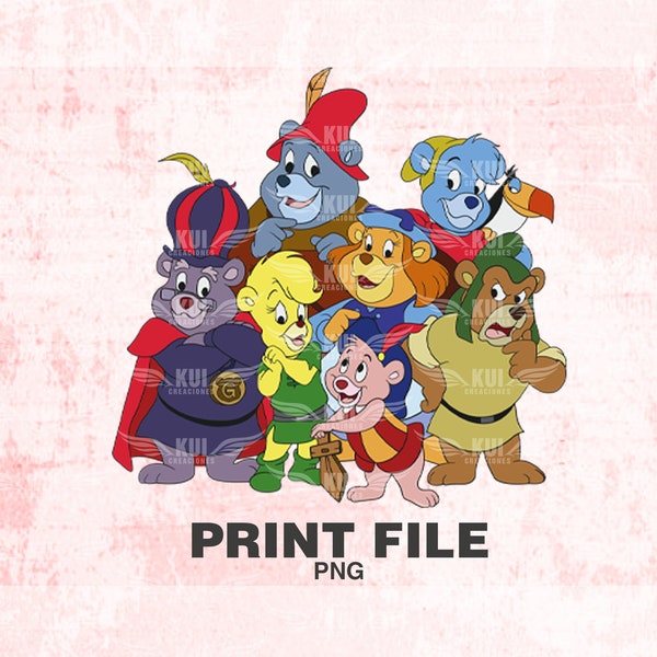 gummi bears png file / vintage cartoons / print file sublimation design / 90s