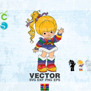 vector Rainbow brite 80s SVG png dxf eps mold vector , sublimation cutting printing, 80s cartoon