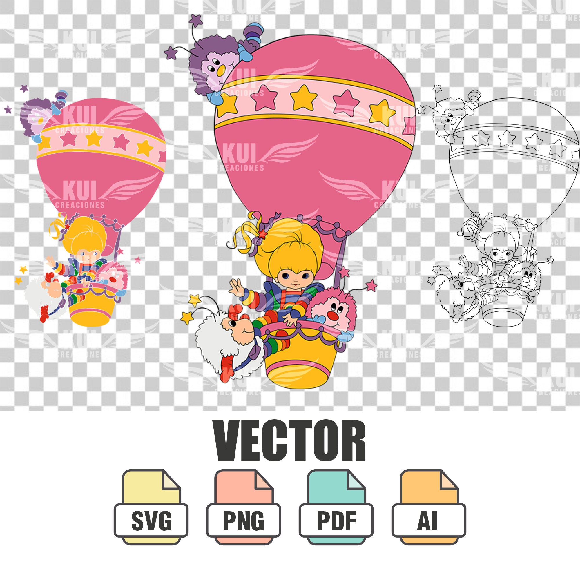 Download Rainbow Brite sublimate design SVG png pdf ai 80s vintage ...