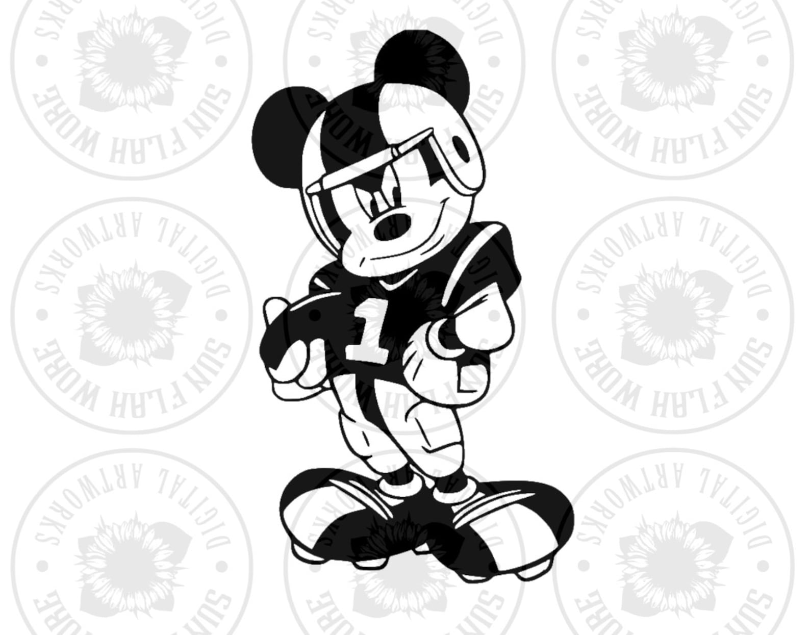 Football Mickey Instant Download Digital File Svgpng Pdf Etsy