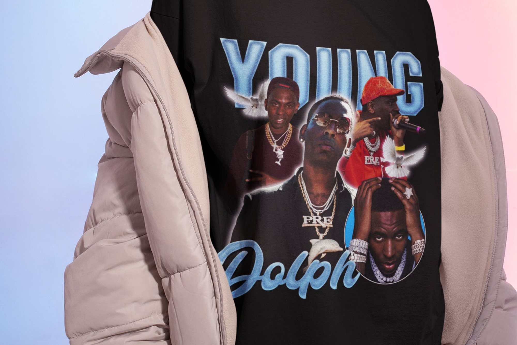 Discover Young Dolph Hip Hop Vintage Style Heavy Cotton Tee Vintage Young Dolph King of Memphis Shirt, Rap Hip Hop Shirt