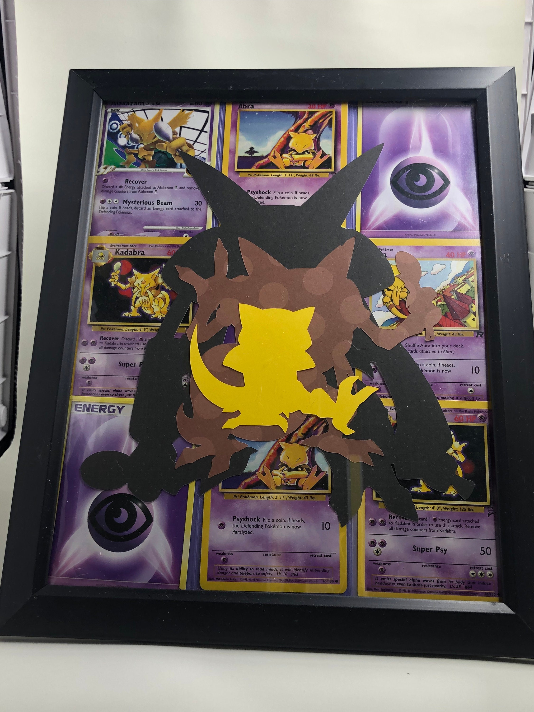 Abra Kadabra Alakazam Evolutions Pokemon Card Picture Wall Art Etsy