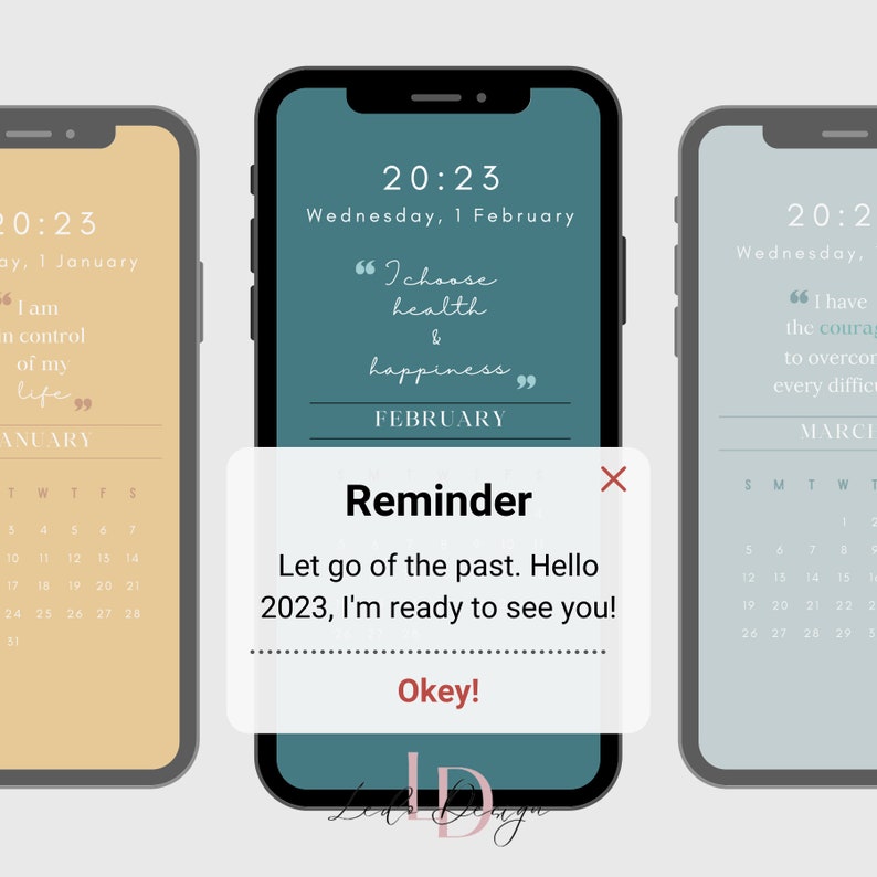 2023-calendar-lock-screen-wallpaper-digital-download-monthly-etsy