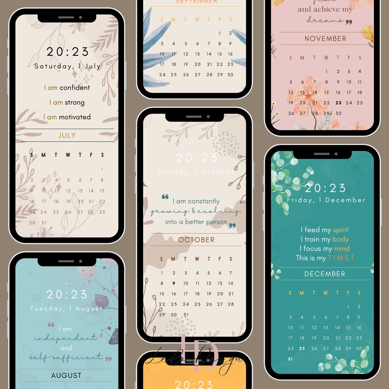2023-calendar-lock-screen-wallpaper-digital-download-monthly-etsy