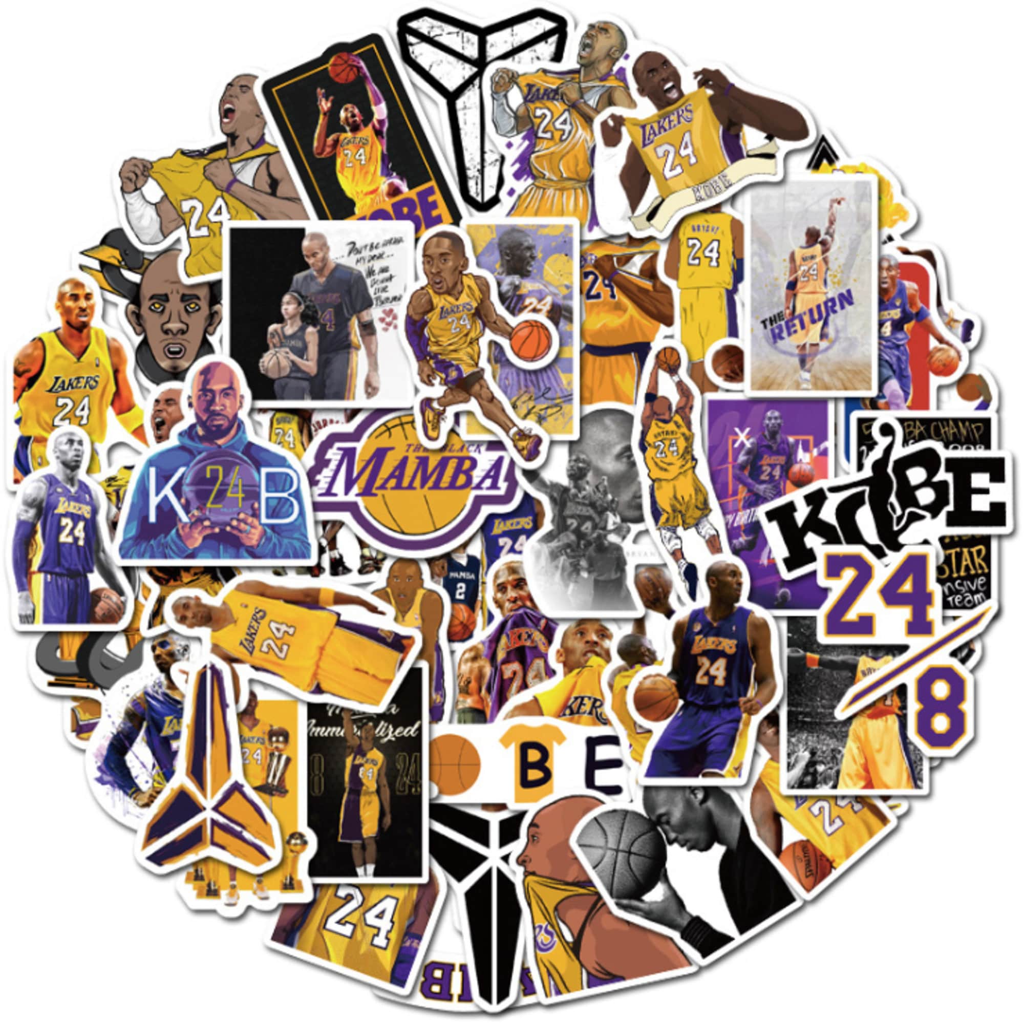 Kobe Bryant Pack Of 50 Vinyl Stickers Self Adhesive & Etsy