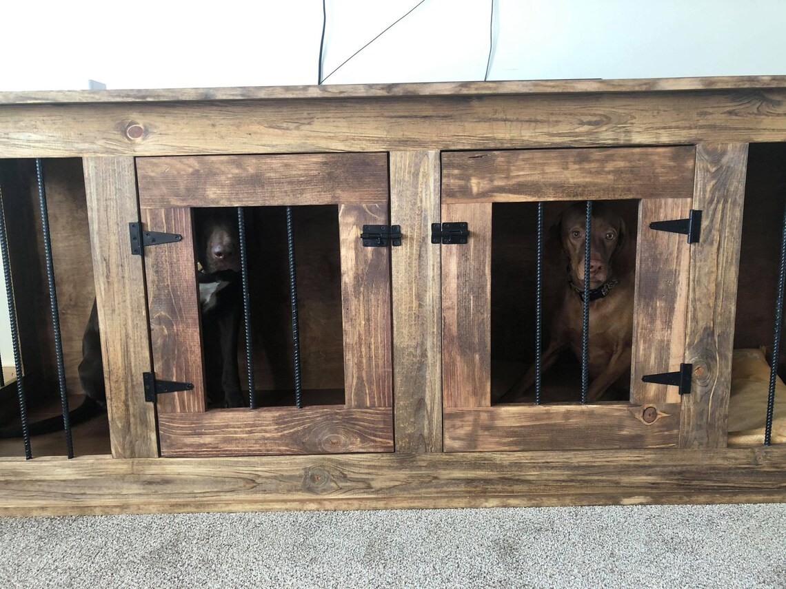 Double Dog Crate Entertainment Center Etsy