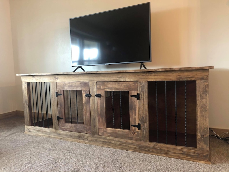 Double Dog Crate Entertainment Center Etsy