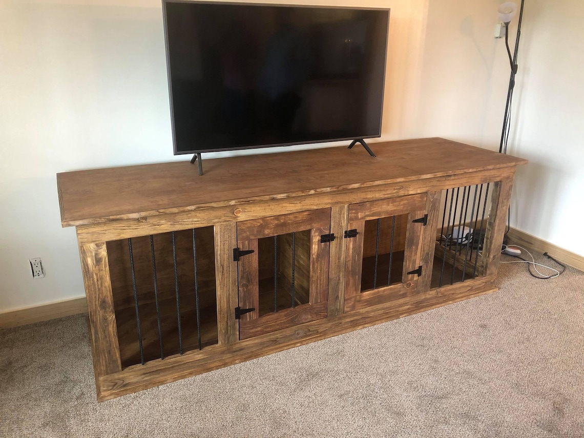 Double Dog Crate Entertainment Center Etsy
