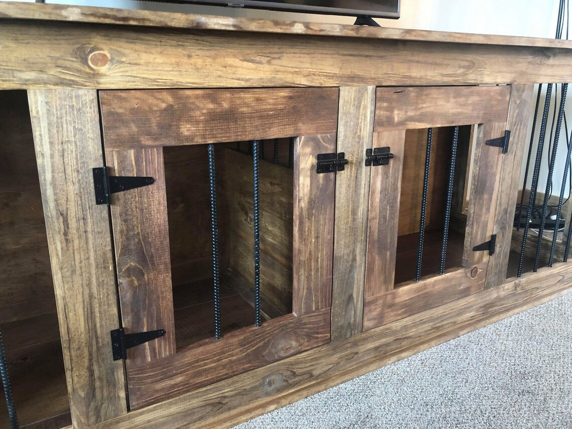 Double Dog Crate Entertainment Center Etsy