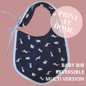 Reversible Baby Bib Set - PDF Sewing Pattern with Tutorial. Unisex.