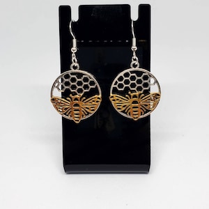 Bee and honeycomb earrings
