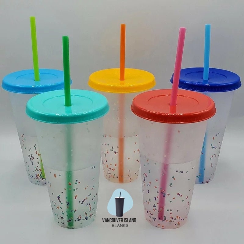 Pack of 5 Color Changing Confetti Cups/confetti cups/cold cups Etsy