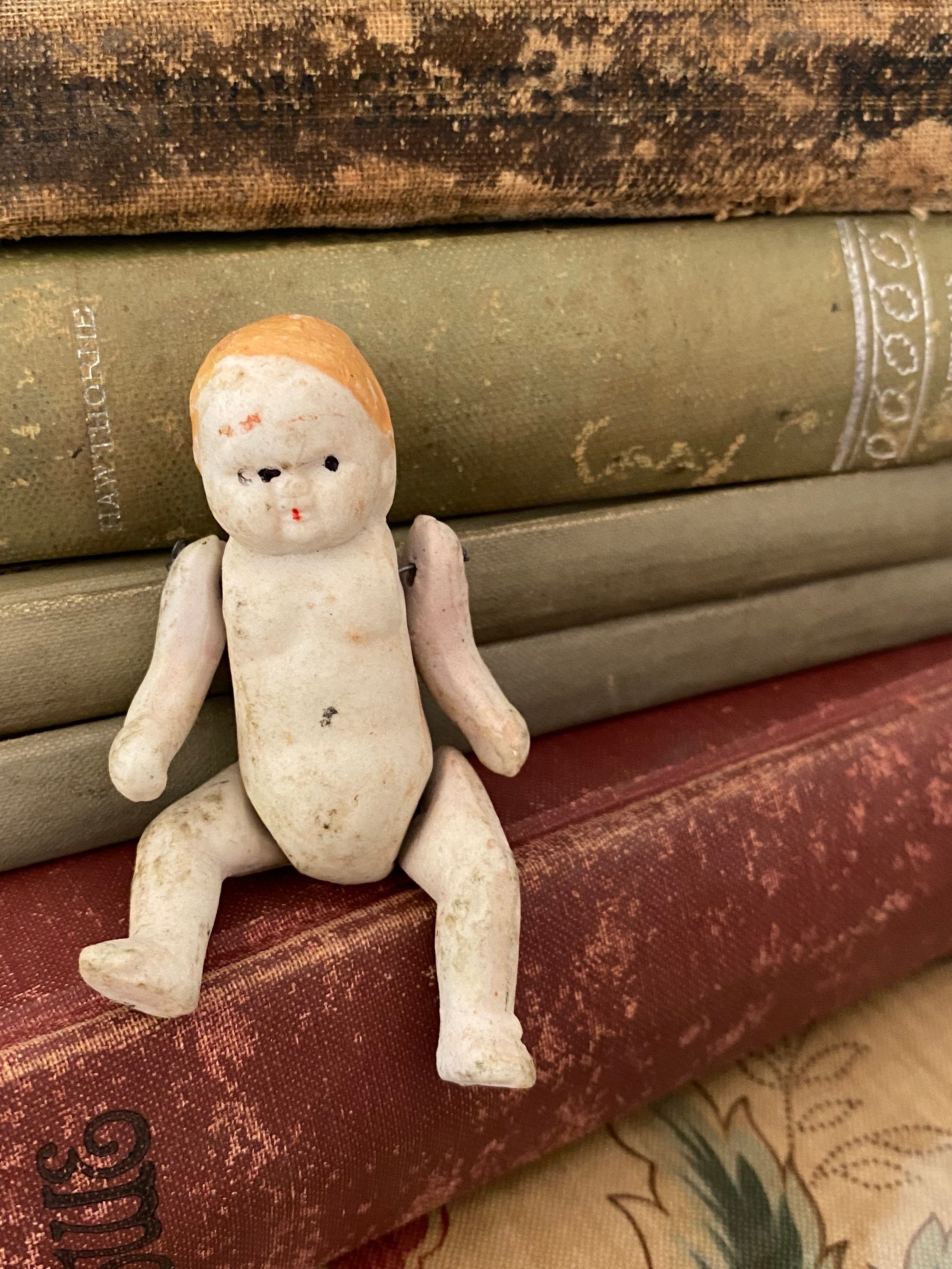 Tiny antique articulated jointed bisque penny baby doll made Etsy