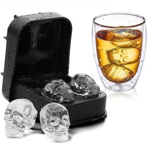 3d Skull Silicone Mold Ice Cube Tray Mould Ice Cube Maker Ice Ball Mold Whiskey Wine Cocktail Ice Cube Mold Ice Ball Mold