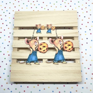 Mouse and Cookie Earrings/ Book Character Earrings