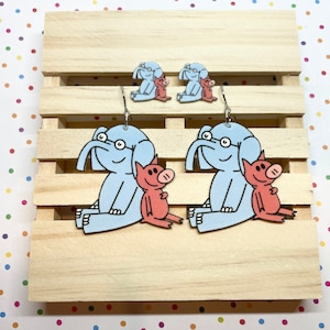 Elephant and Piggie Earrings/ Book Character Earrings