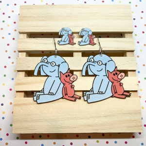 Elephant and Piggie Earrings/ Book Character Earrings