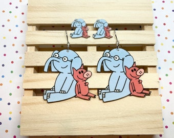 Elephant and Piggie Earrings/ Book Character Earrings