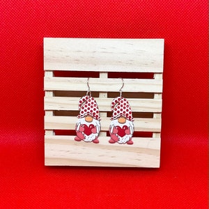 Valentines Day Gnome Earrings