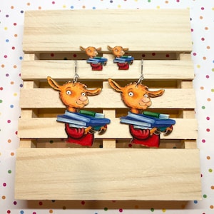 Boucles d&#39;oreilles lama/lama personnage livre