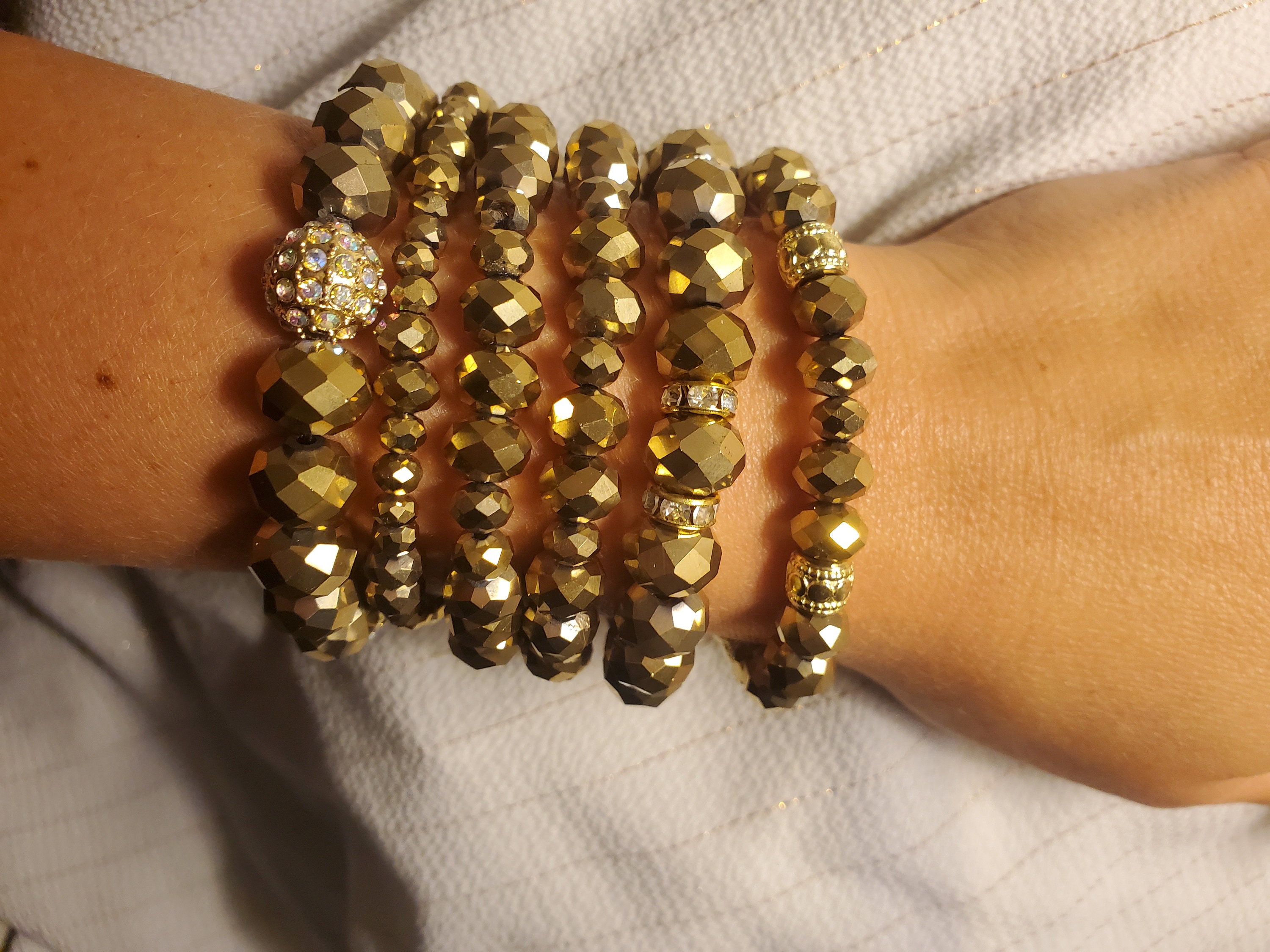 Gold Bracelets Set of 6 Etsy