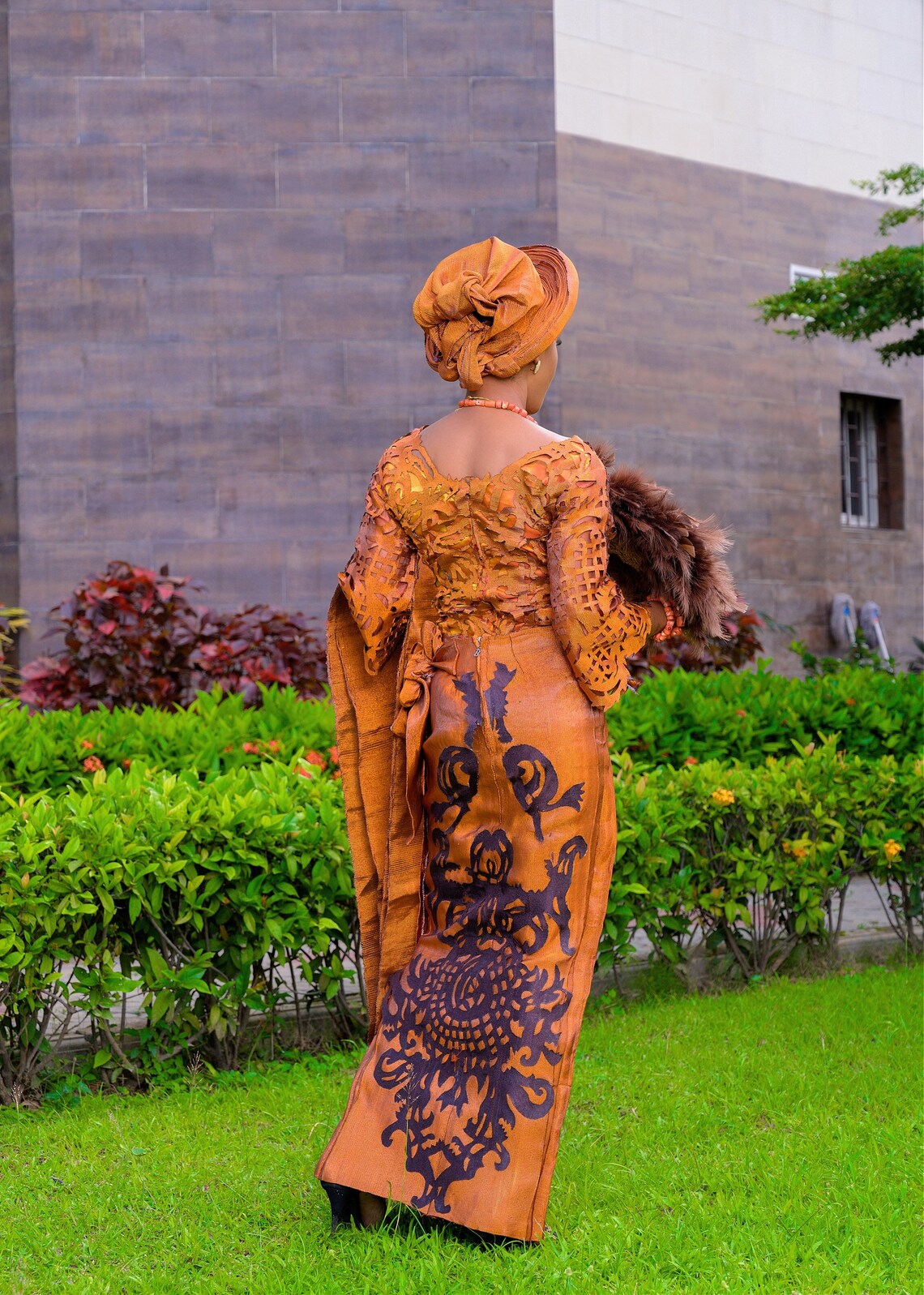 Aso-Oke patched skirt