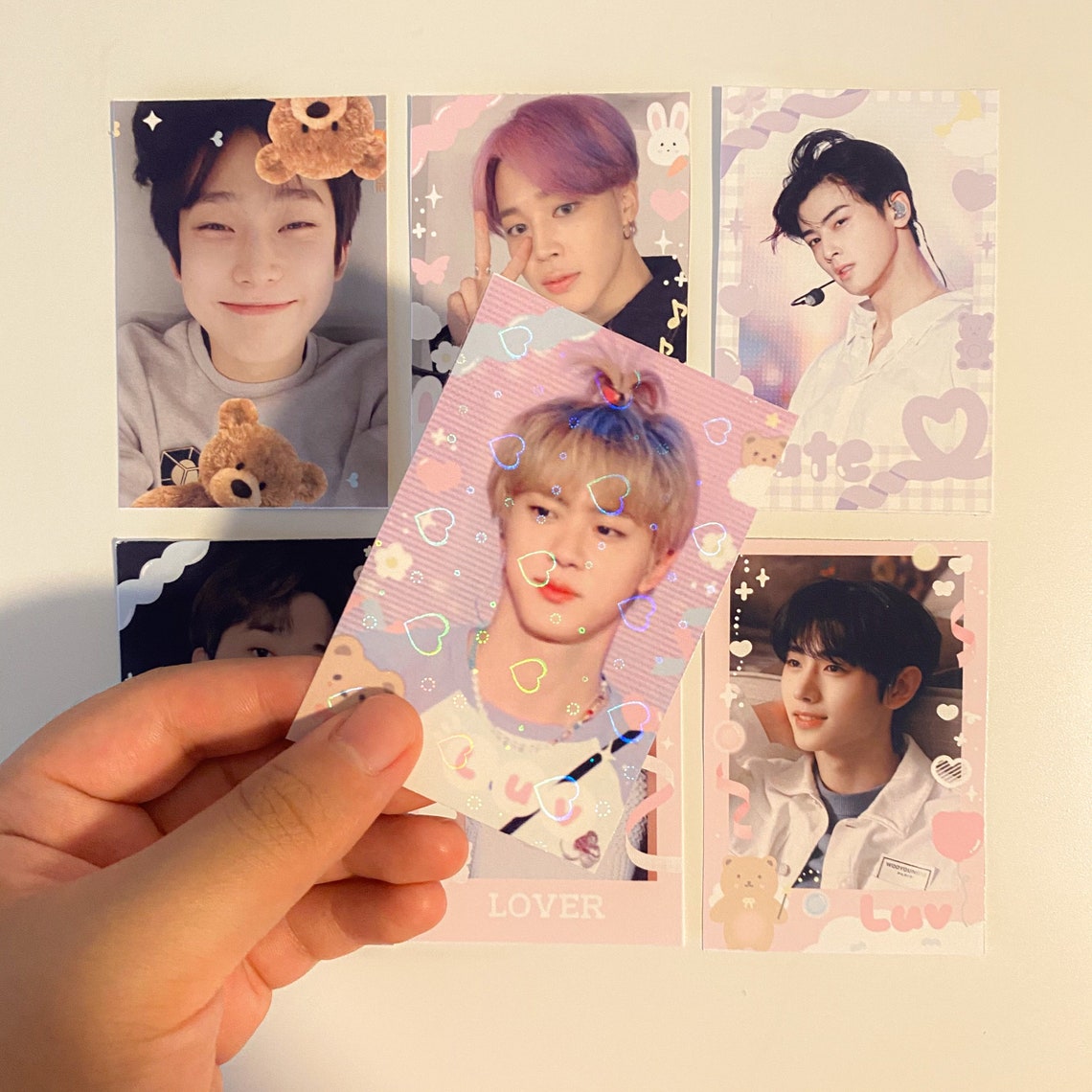 Custom kpop polaroid holo laminating | Etsy