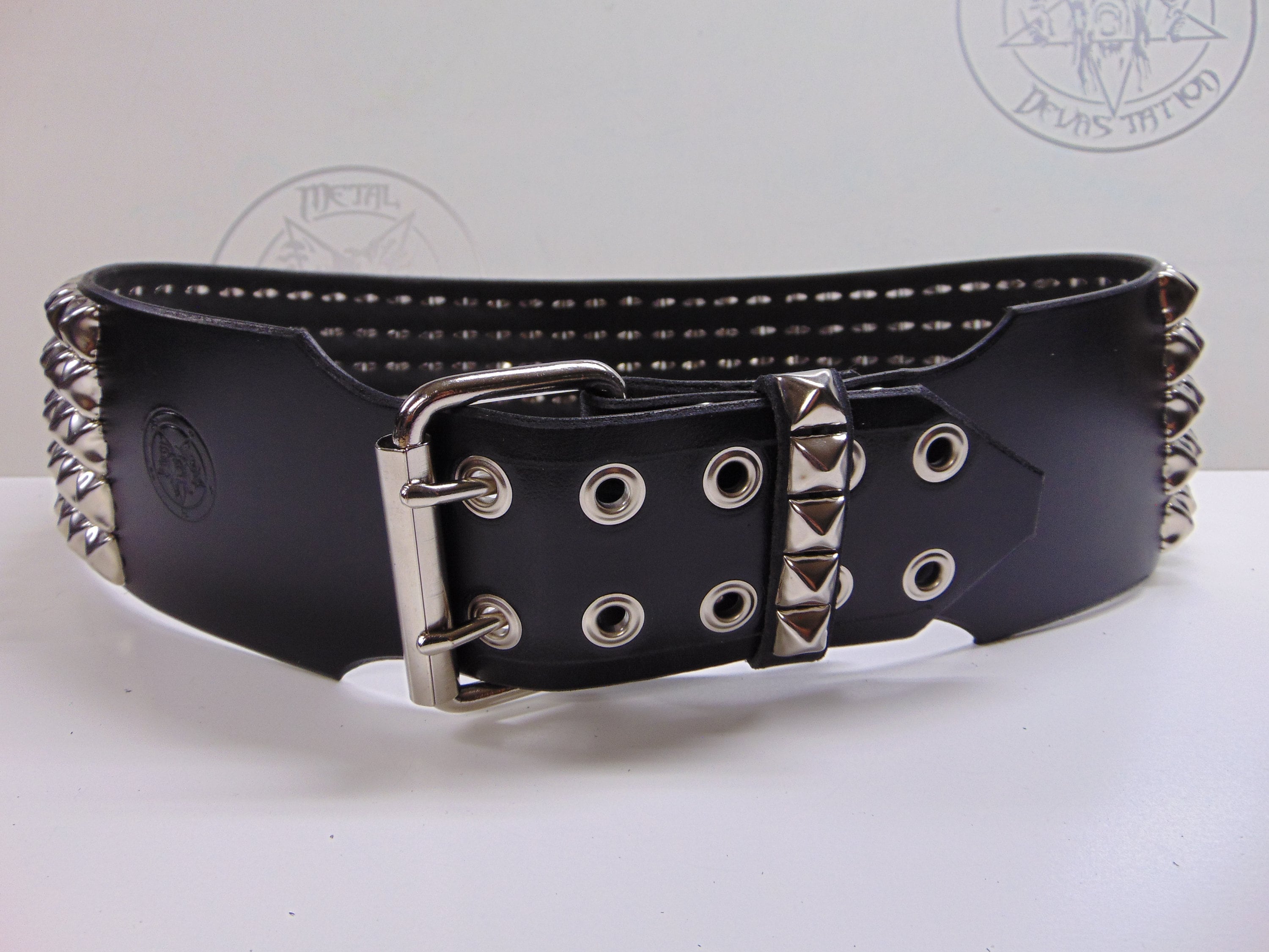 小物 ROUND&PYRAMID STUDS LEATHER SHORTKEYRING CALEE - ROUND & PYRAMID STUDS LEATHER SHORT KEY RING (BLACK