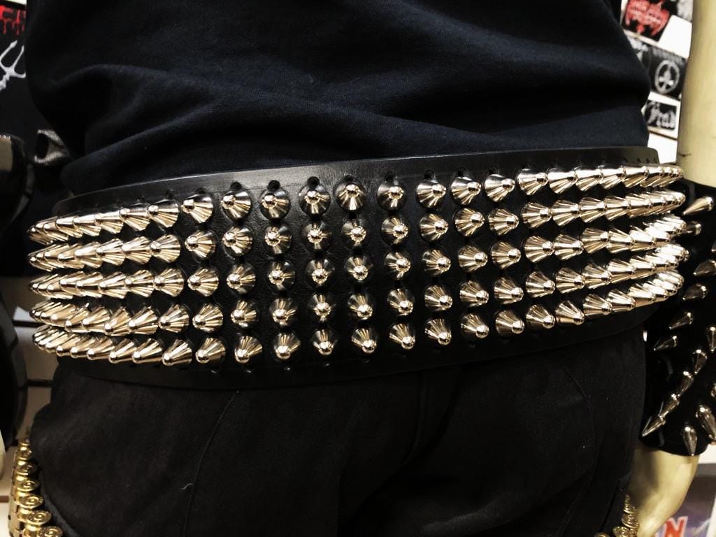 SACRED REICH Leather Old School Silver Cone Studded Belt - Etsy