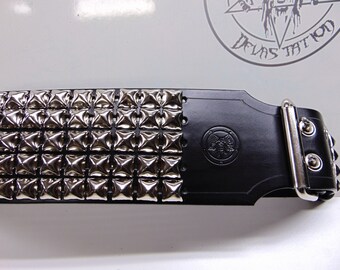 KRYPT Leather Old School Pyramid Studded Belt - Etsy