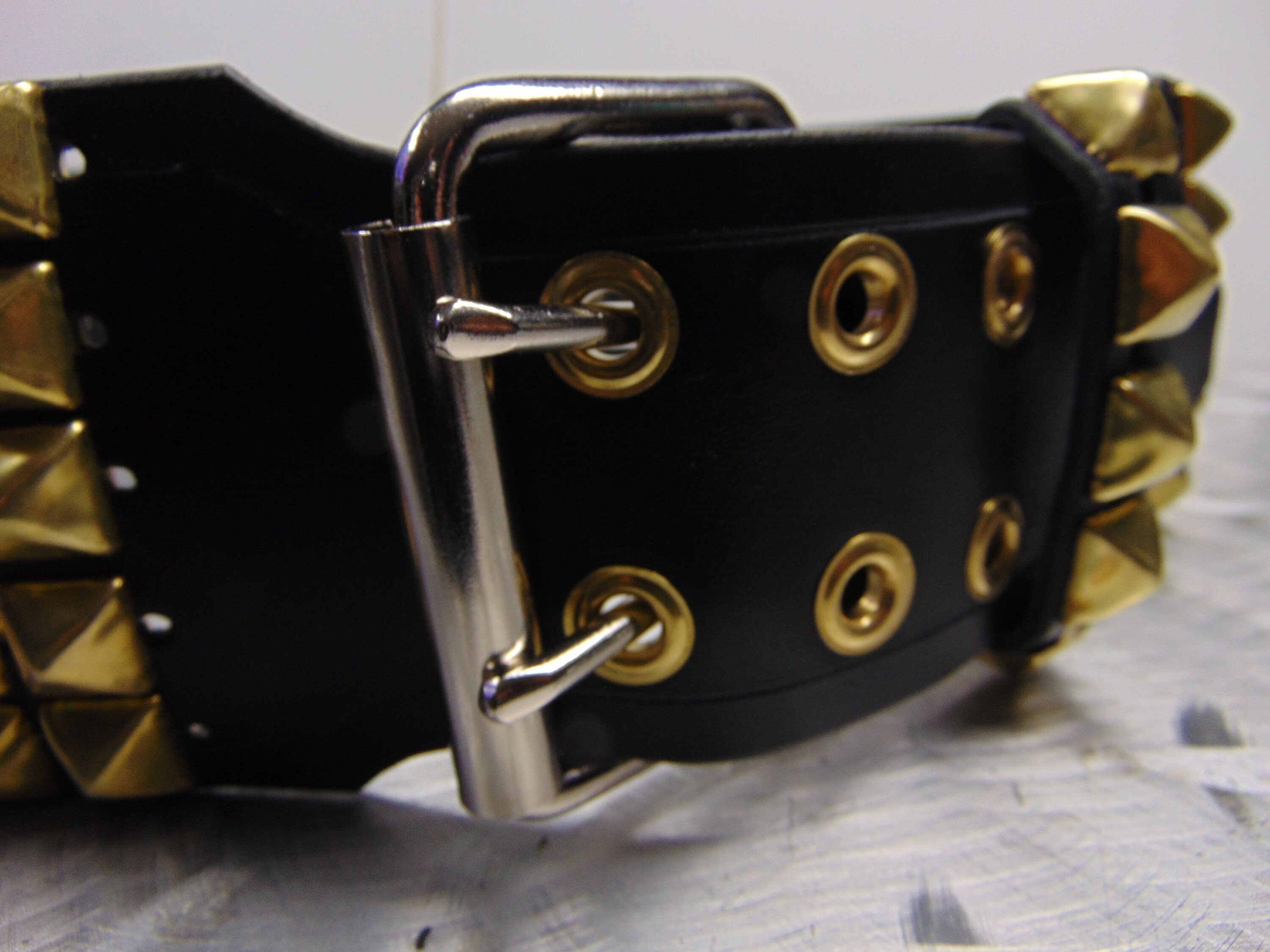 KRONOS Leather Old School Brass Pyramid Studded Belt - Etsy