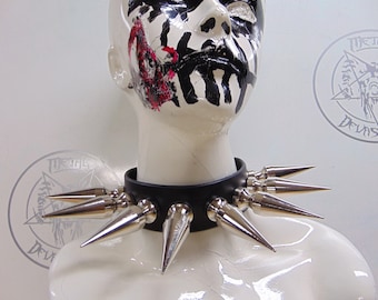 EURONYMOUS   High-Quality Handcrafted Giant Silver Spikes Choker