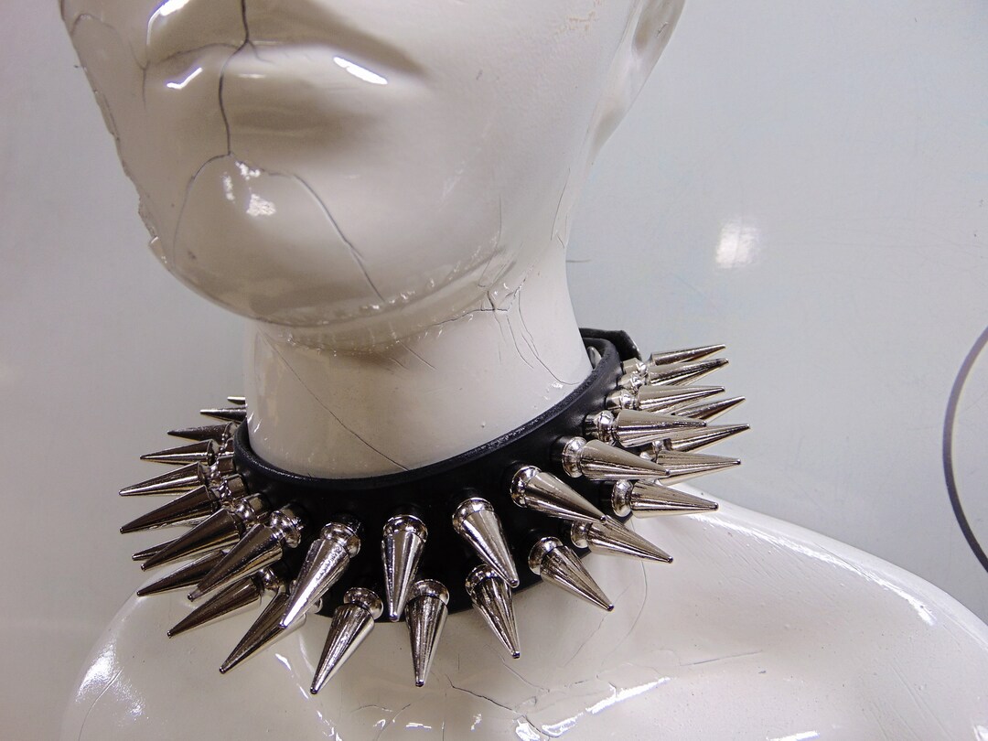 OLD FUNERAL Highquality Handcrafted Leather Rivet Spike Choker Etsy
