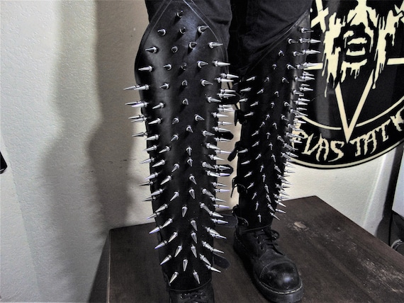 【上品】 Pair BETHLEHEM of Black Guards Shin Leather Genuine Spiked その他