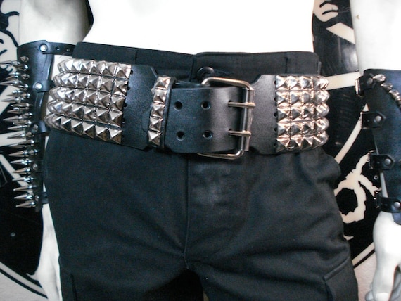 KRYPT Leather Old School Pyramid Studded Belt - Etsy UK KRYPT Leather Old School Pyramid Studded Belt - Etsy UK