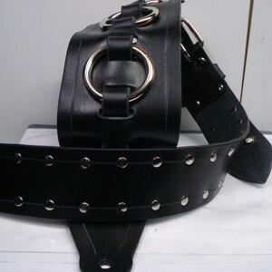 DAGON Leather Strapped Ringed Guitar Strap - Etsy
