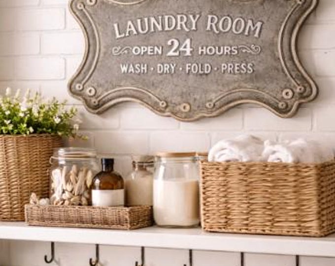 Farmhouse Laundry Room Metal Sign | Rustic Laundry Decor | Vintage - Etsy