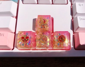 Sailor Moon Keycaps, handmade resin keycaps, Cherry Switch