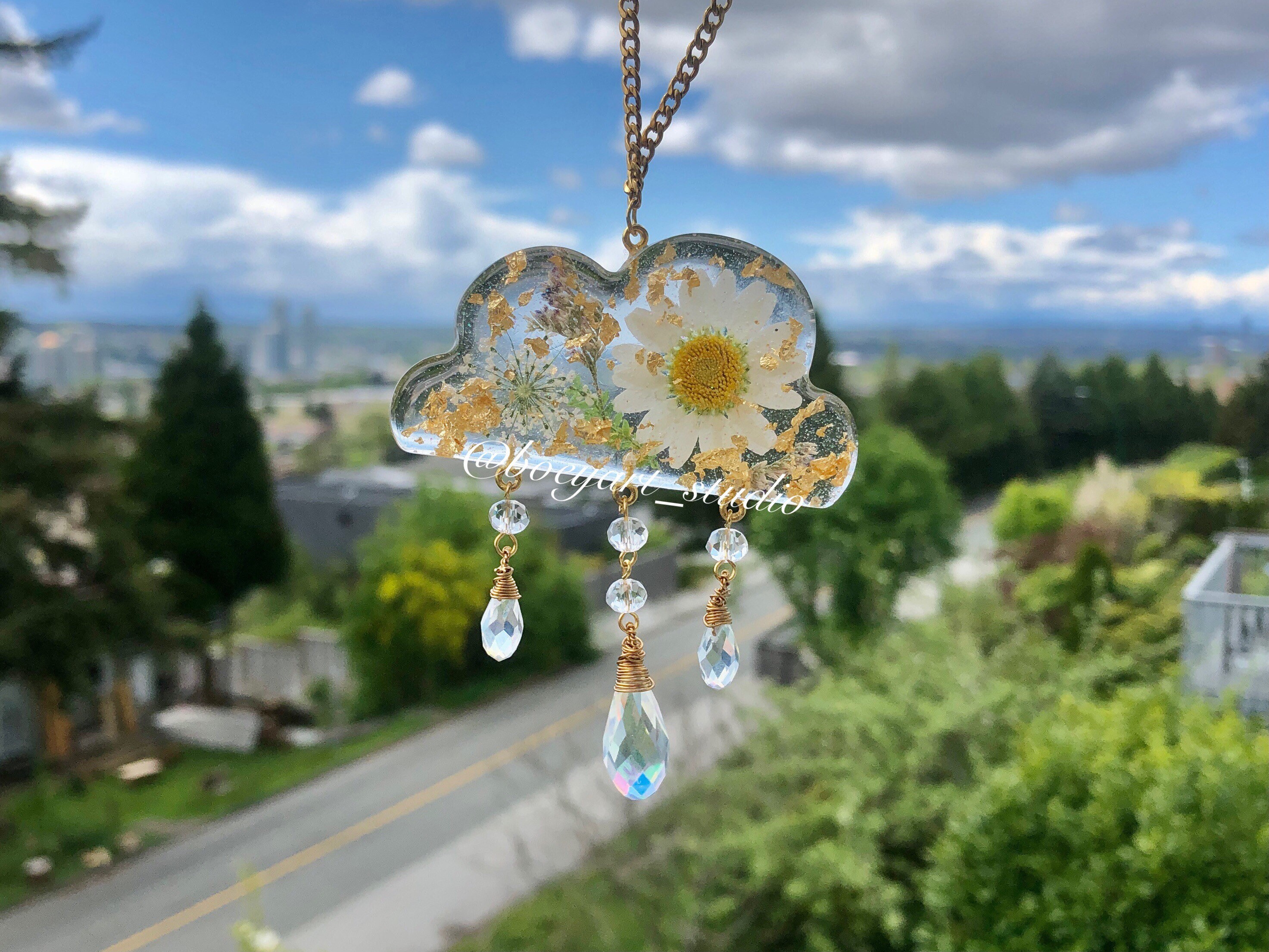 Crystal Suncatcher Flowers Window Hanger Home Decor Gift Etsy