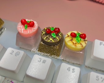 Cake Keycaps , Pink Keycaps, handmade resin keycaps, Gift for her