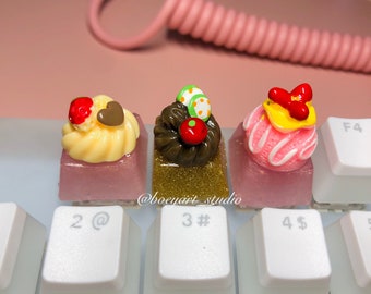 Cake Keycaps , Pink Keycaps, handmade resin keycaps, Gift for her