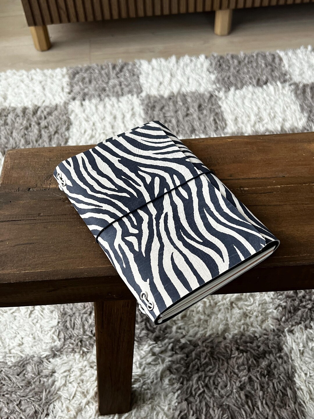 Zebra Rint Small A5 Zebra Print Leather Journal Cover - Etsy