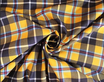 Cornish Tartan Cotton Fabric: Classic Yellow Plaid, 59" Wide
