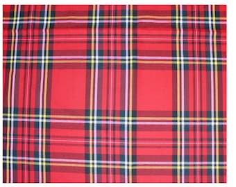 Royal Stewart Tartan Fabric, Polyviscose Plaid, 59" Wide plaid ( Christmas crafts )