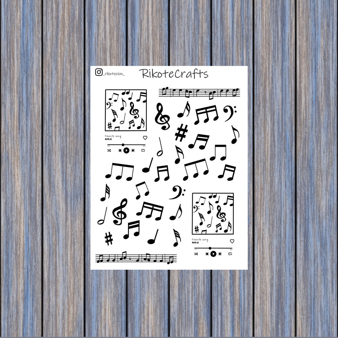Music Notes Stickers Sheet for Planner Decorative Stickers for - Etsy