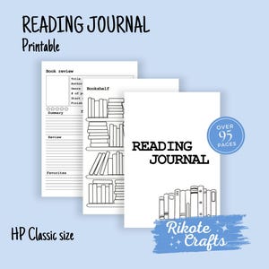 Printable Reading Journal: Book Tracker Planner (HP Classic Size) (Digital Download)