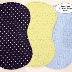 Burp Cloths - It's a Boy Theme - Set of 3 Burp Cloths