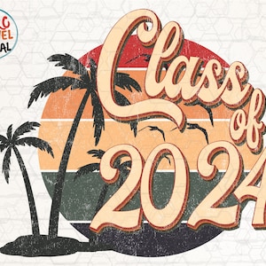 Class of 2024 custom Design, Personalized Retro, Vintage, Distressed, Grunge, Retro Stripe Circle, Digital Download, PNG, Clip Art