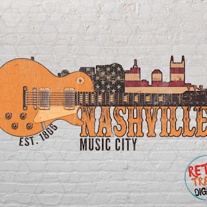Vintage Tennessee Nashville City of Music Sublimation Design, Retro, Vintage, Distressed, Grunge,Retro Stripe Circle,Digital Download,PNG